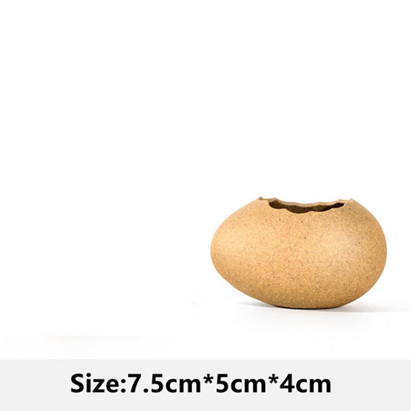 Moderne Eenvoudige Keramische Ambachten Persoonlijkheid Creatieve Dessert Kom Hydrocultuur Ei Shell Struisvogel Ei Vaas Woondecoratie: 03 / 3pcs