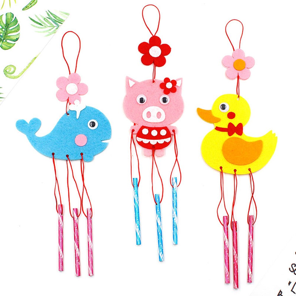 8 pcs Kids DIY Wind Chimes DIY Feel Craft Foam Craft for Children Craft Sets for Garden Home Party Accessories #30