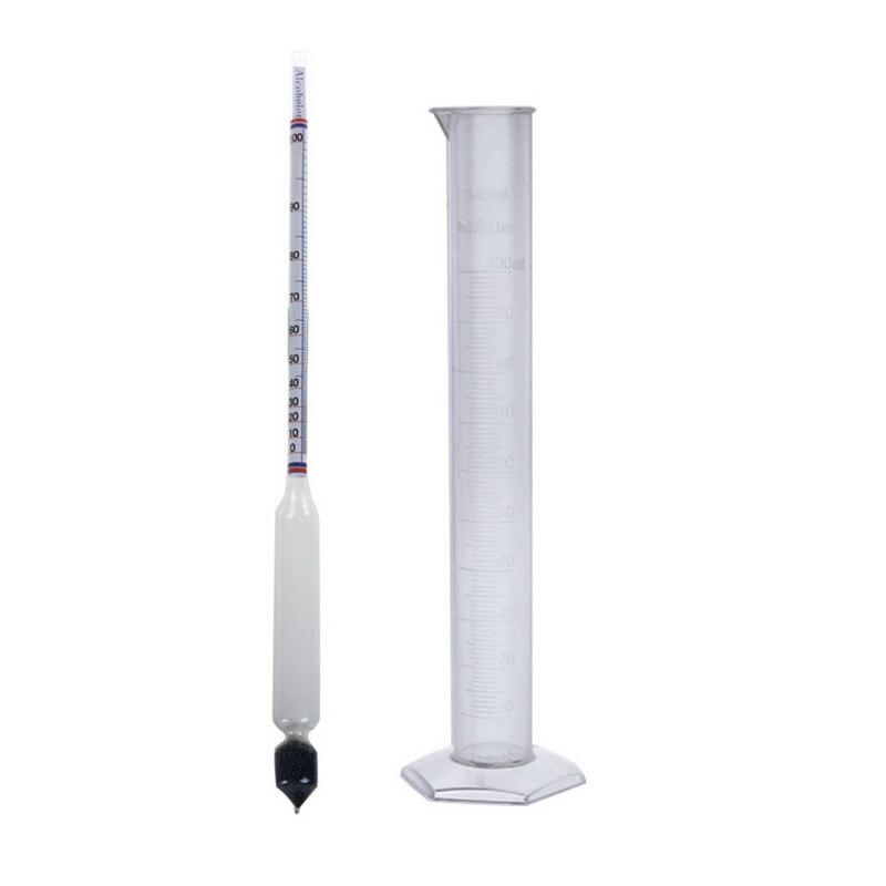 Hydrometer tester årgang måle flaske sæt værktøj alkoholmåler vin alkohol koncentration meter 0-100 hydrometer alkohol tester: C