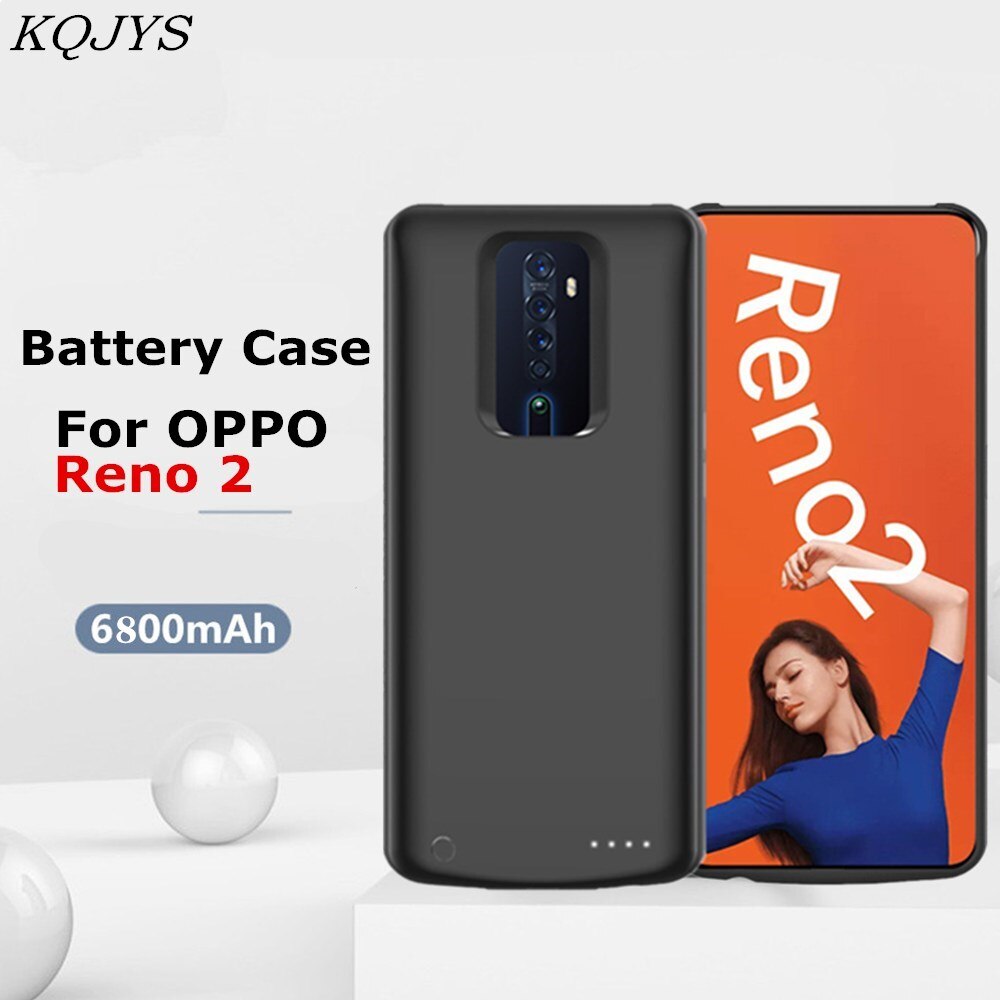 KQJYS 6800mAh przenośny moc Bank bateria robić ładowania obudowa z baterią robić OPPO Reno 2 obudowa baterii bateria zapasowa obudowa z baterią