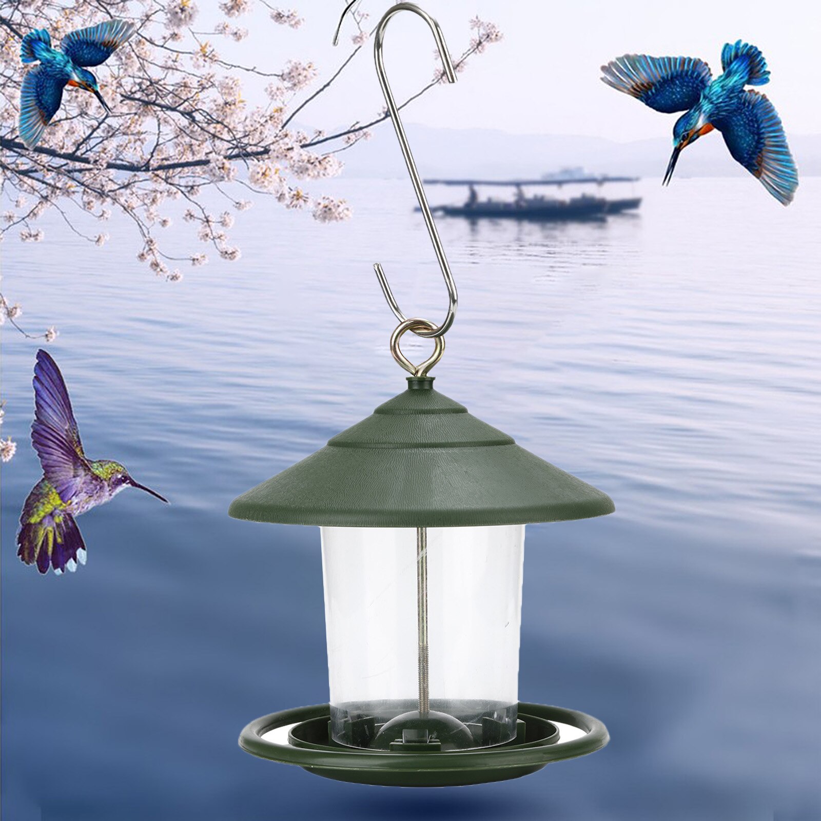 Bird Feeder Lightweight Waterproof ing Outdoor Gazebo Shaped Automatic Garden Yard Decor