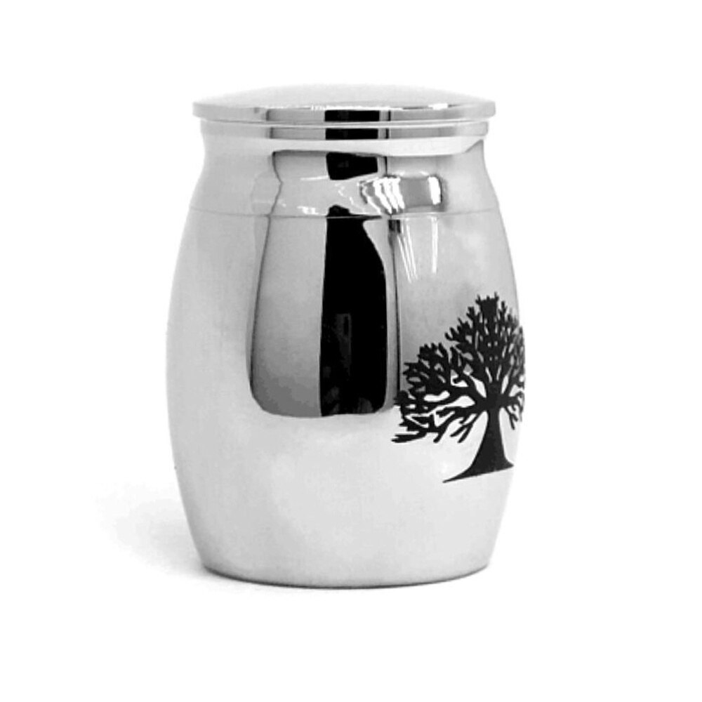 Stainless Steel Cinerary Funerary Urn Jar Opening the Urn Container