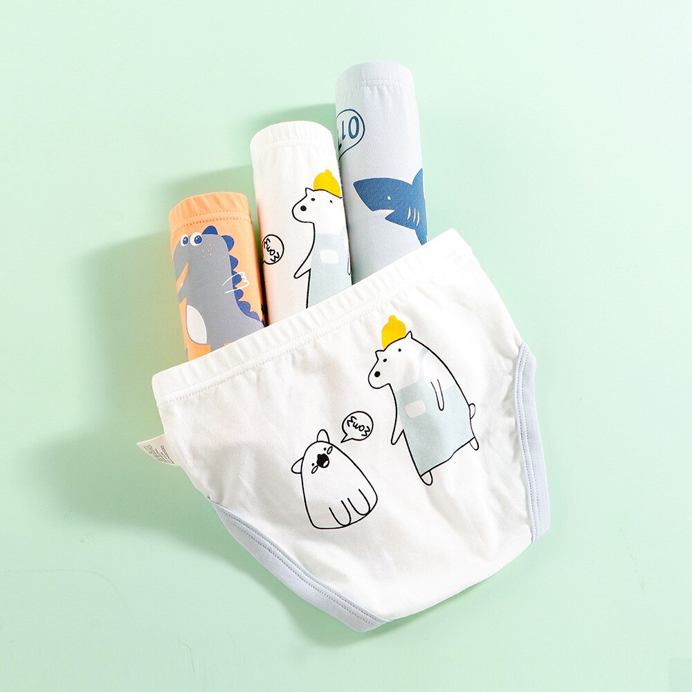 3 Pcs Boys Briefs Children 5% Spandex Cotton Cartoon Boys Children Underwear Children Manufacturers