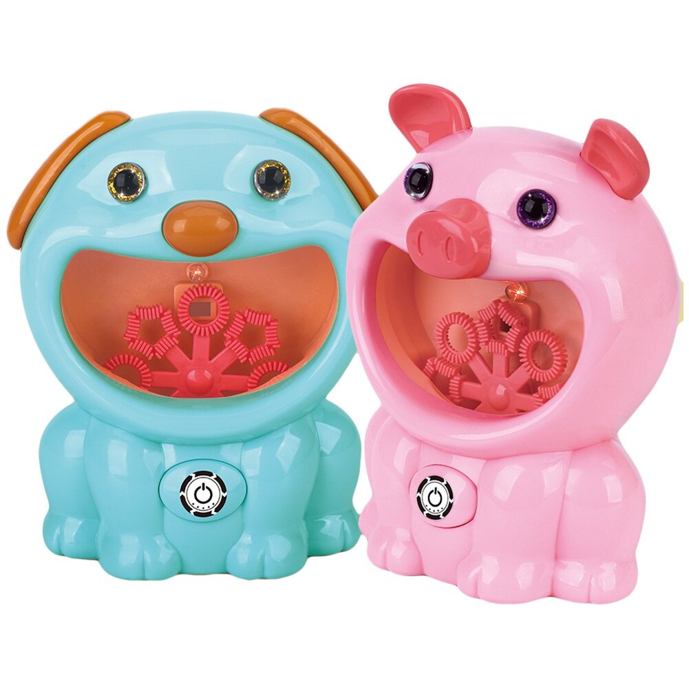 Dzieci kreskówka świnia niedźwiedź światełko dla psa muzyka elektryczny zestaw robić baniek mydlanych zabawka mechaniczna