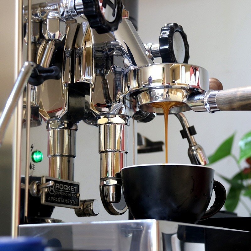 EXPOBAR – Machine à café E61, en bois massif, poignée sans fond, 58MM, universelle, en acajou