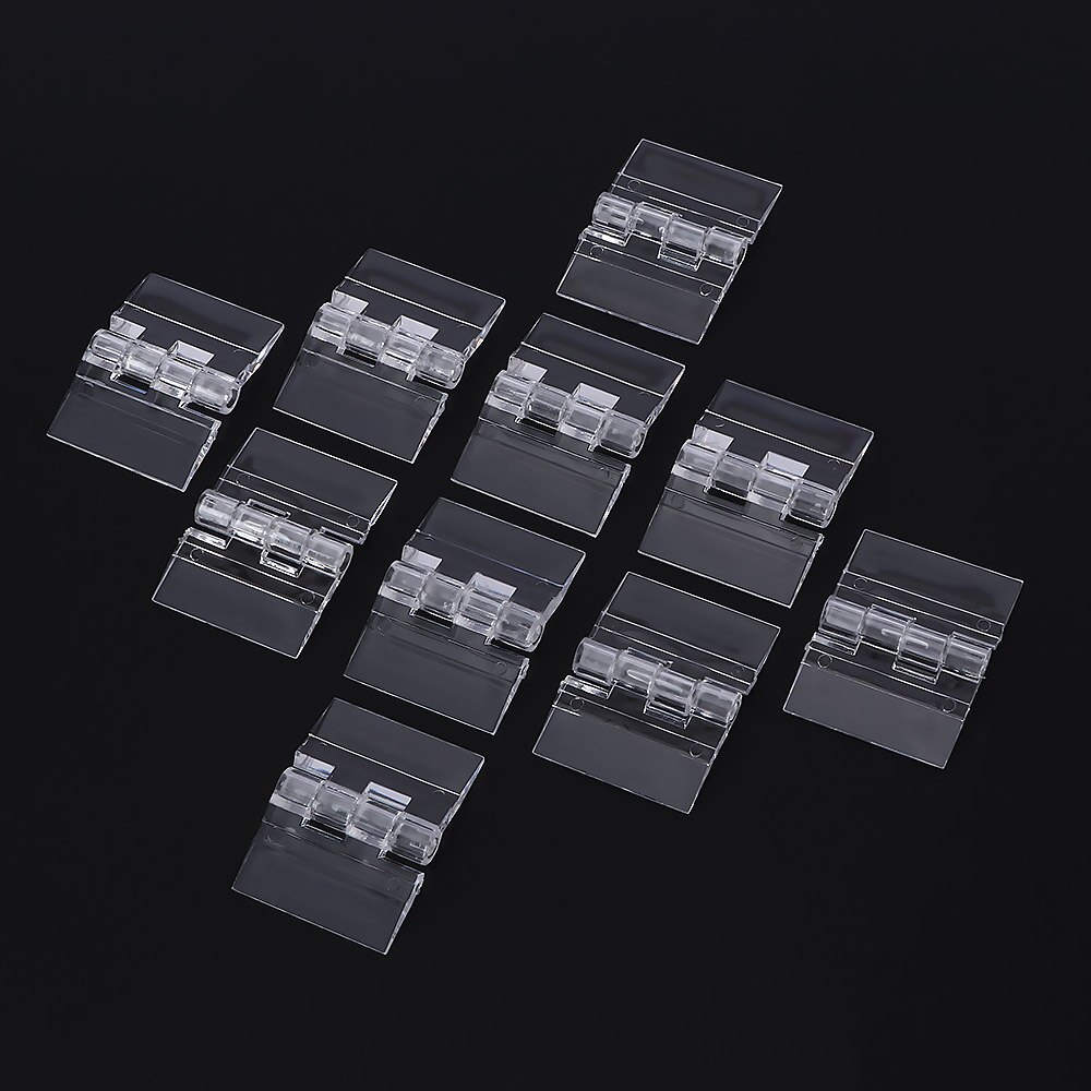 10Pcs/pack Transparent Plastic Folding Hinges Durable Clear Acrylic Hinge Tools Furniture Hinges