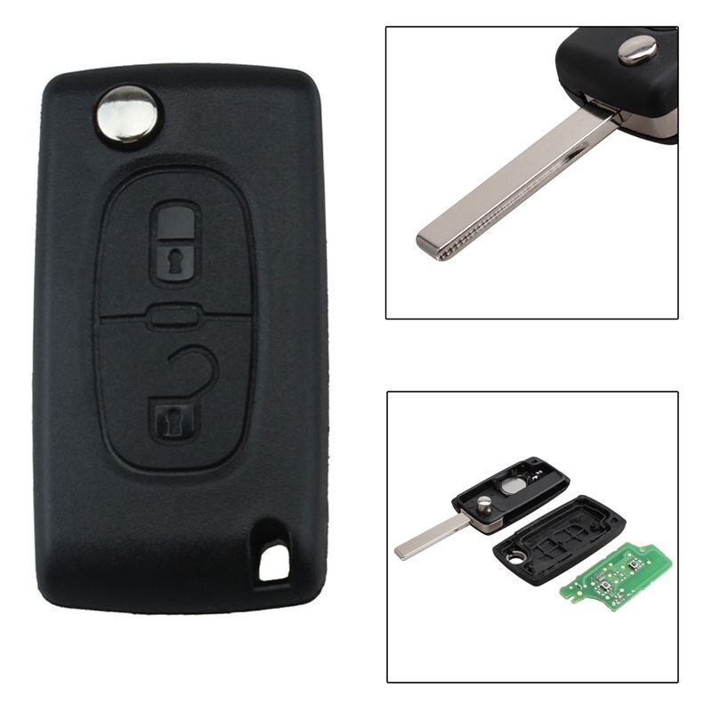 2 Buttons Remote Folding Car Key For Peugeot 307 3008 308 408 433MHz PCF7961 ID46 CE0536 Flip Key Fob