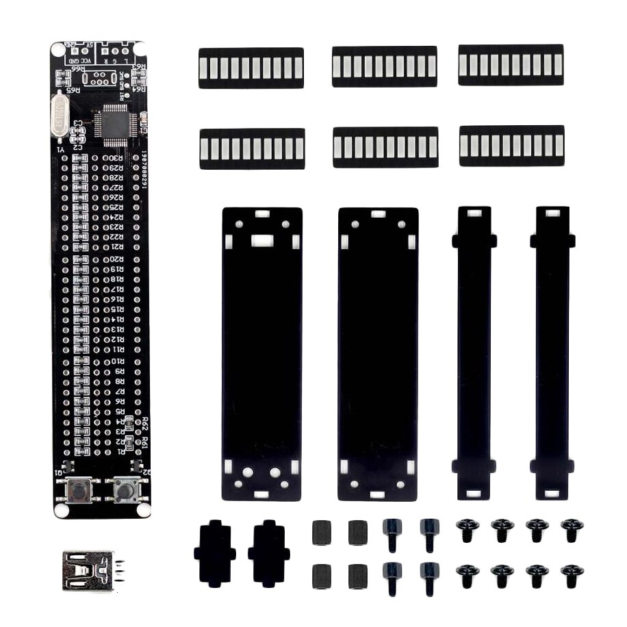 Vhm -902 mini dual 30- niveau indicator vu-meter stereo versterkerprint met agc-modus doe-het-zelfkit