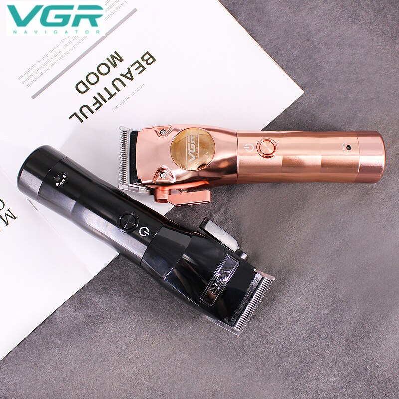 Cortadora de pelo eléctrica VGR, cortadora de pelo de Metal, cortadora de pelo lavable, máquina de pelo con cabezal de aceite, máquina de pelo de carga rápida recargable