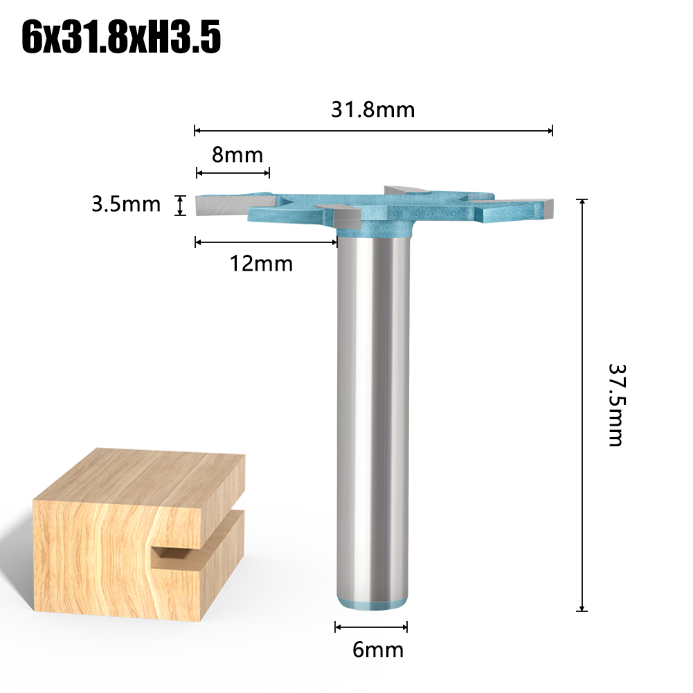 Broca enrutadora de vástago de 6mm y 6,35mm, fresa para brocas enrutadora de carburo de Metal y madera, herramientas de carpintería, cortador de 6mm de diámetro