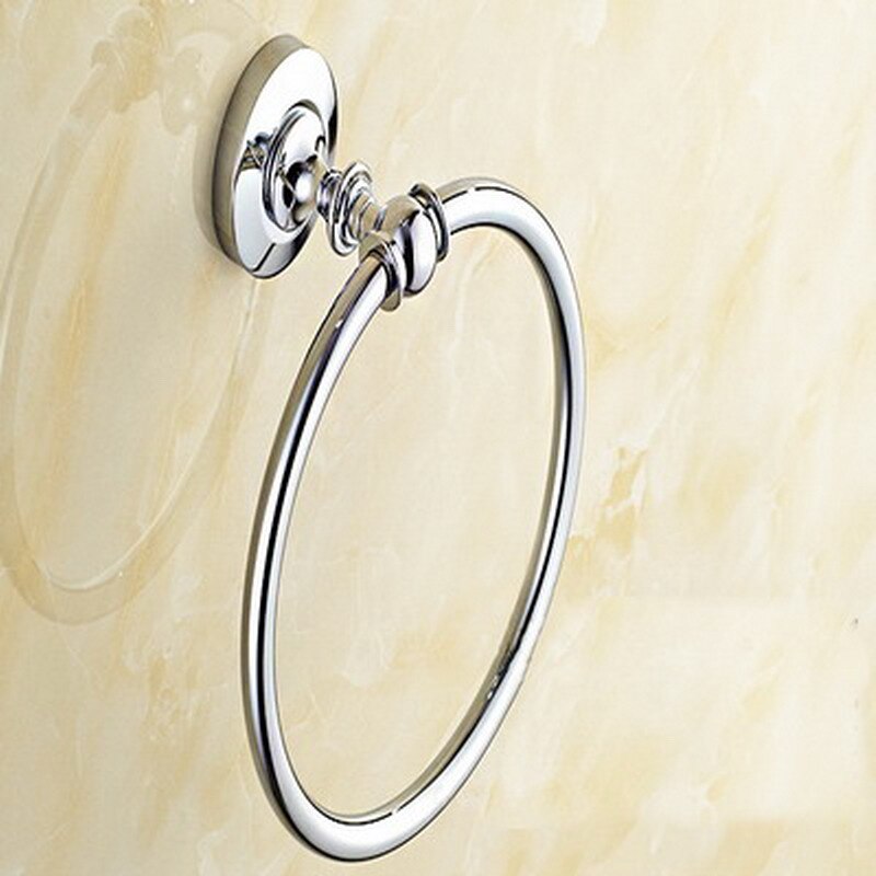 Bathroom Accessories Chrome Brass Collection, Towel Ring, Paper Holder, Toilet Brush, Coat Hook, Bath Rack, Soap Dish aset005: Towel Ring