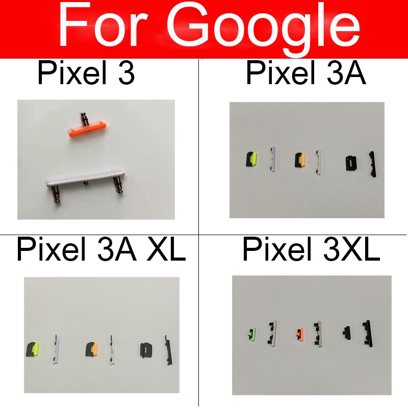 Power &amp; Volume Side Button For Google Pixel 3 3A 3XL XL Power Volume Side Key Repair Parts
