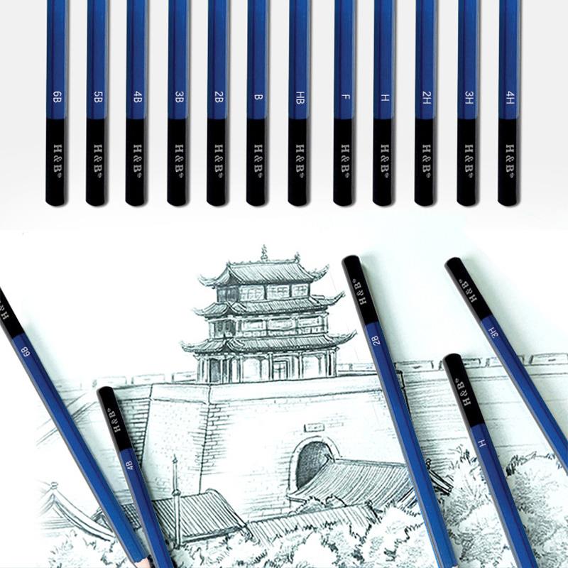 Juego de 12 Uds de lápices de dibujo, juego de herramientas de pintura, lápiz de dibujo, estudiante, artesanía, artista, Graffiti, materiales de arte