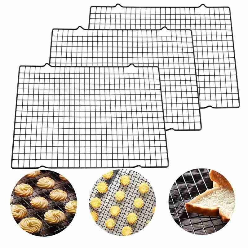 Nonstick Metal Cake Cooling Rack Grid Net Baking Tray Cooler Baking Drying Biscuits Cookies Kitchen Holder Tools Stand Brea P6A1