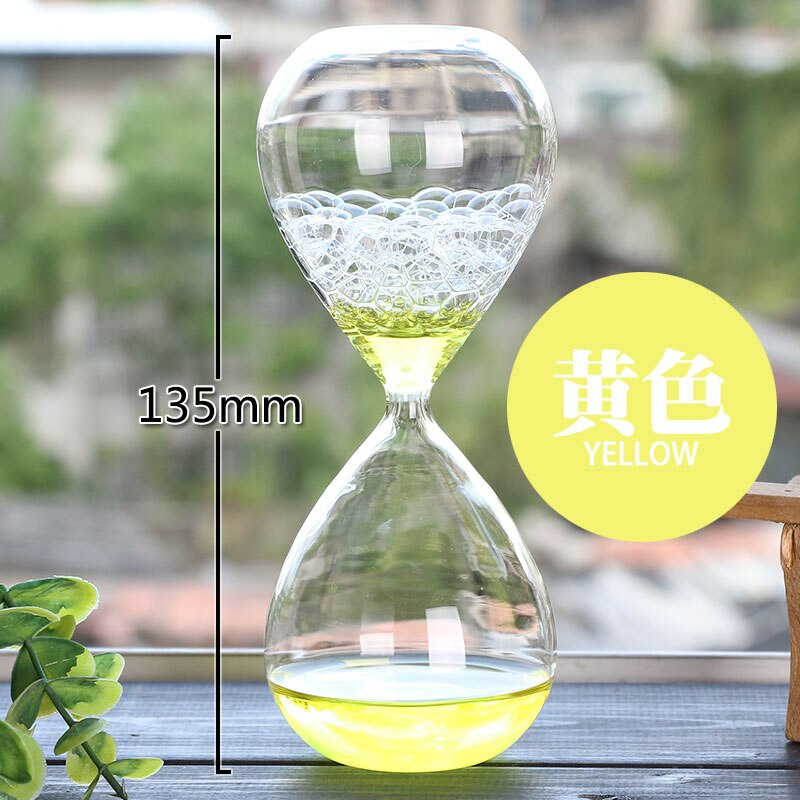 Liquid Droplets Hourglass Count Down Timer Sand Clock Timing Art Decorative Sandglass Home Decorations SL-QP: Yellow