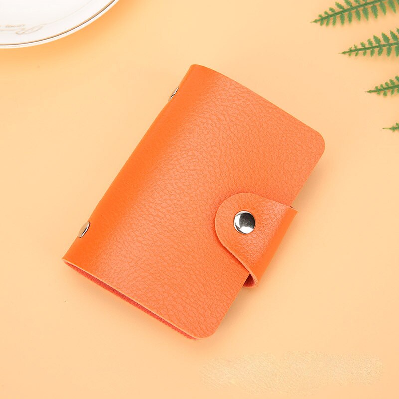 1 sztuk PU skóra miękka posiadacz karty kolor wielu posiadacz karty mężczyzna i kobieta pojemnik na kartę bankową proste podróży jednolity kolor mały prezent: Orange A24