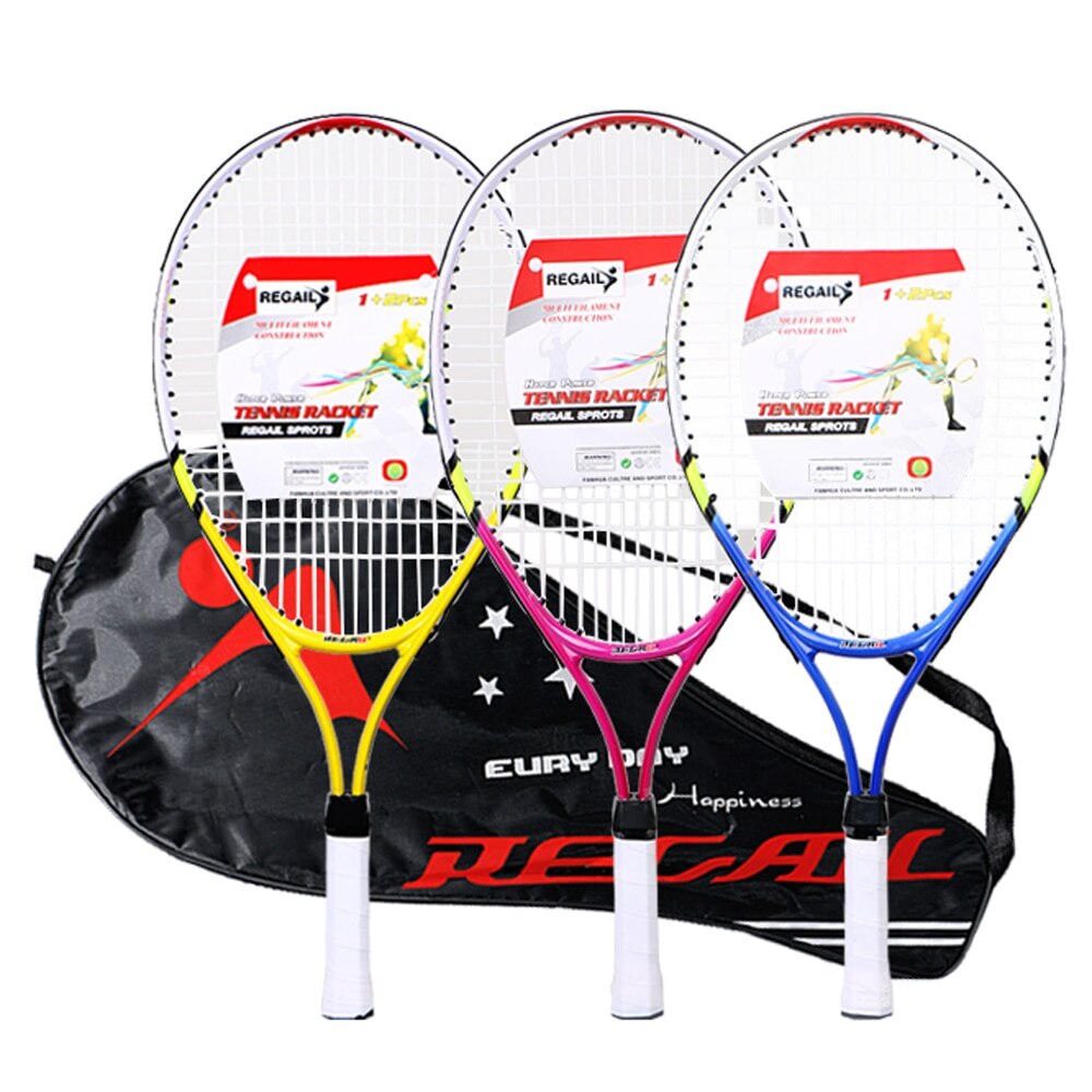 REGAIL-raquette de Tennis pour adolescents, 1 pièce, cadre en alliage d'aluminium avec fil en Nylon ferme, parfaite pour l'entraînement au Tennis pour adolescents