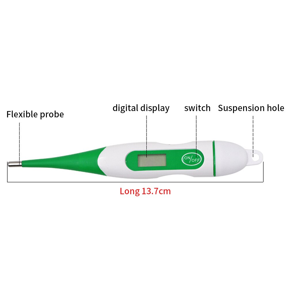 Digital Pet Thermometer LCD Display Pigs Cattle Dogs Portable Beep Veterinary Tool Battery Powered Farms Soft Tip Health Care