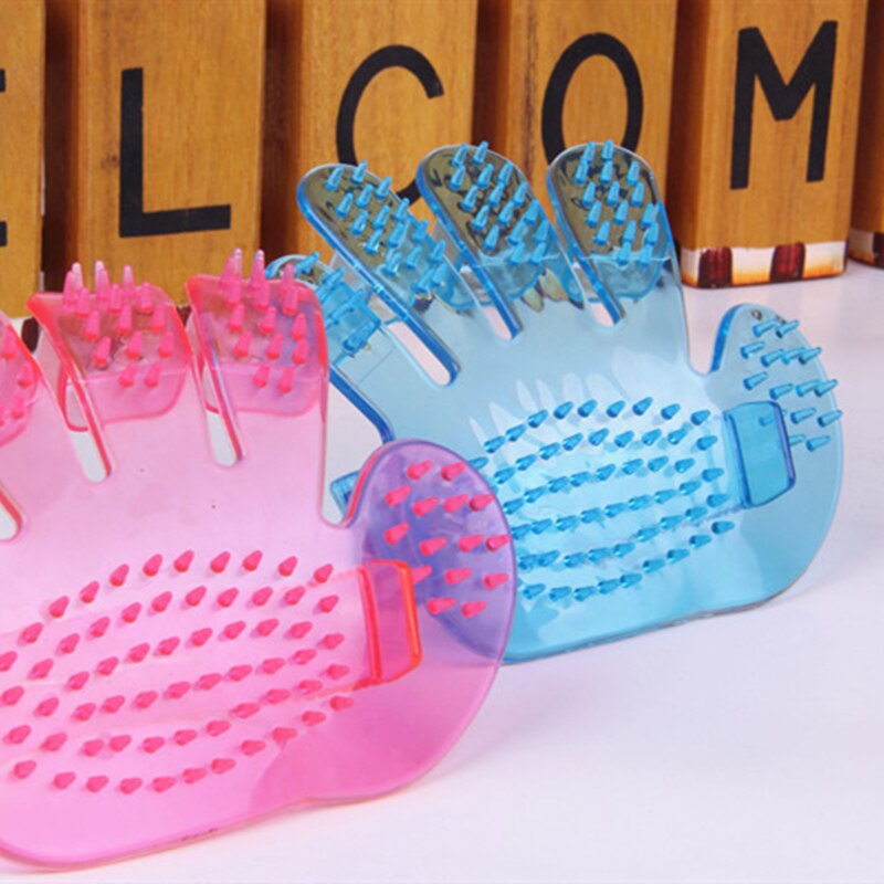 Cepillo para baño de perro, cepillo para mascotas, guantes para gatos, palma, cepillo para masajes de baño, cepillo para perros, guantes de limpieza, dispositivo de cepillado, Mangas de peine, Animal: 2pcs  Random colors