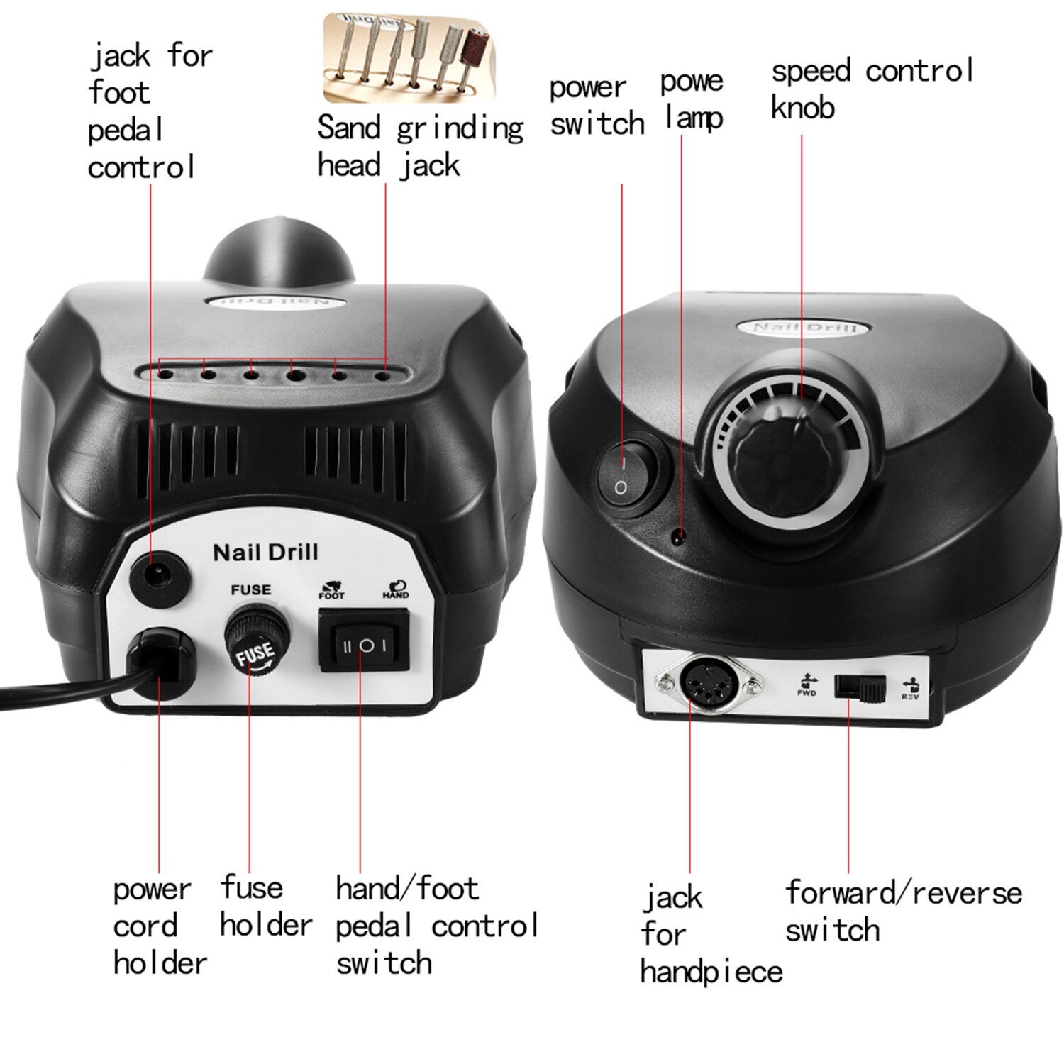Máquina Eléctrica de 30000RPM para taladrar uñas, máquina eléctrica para limar uñas, pulidora, Kit de manicura, taladro para pedicura