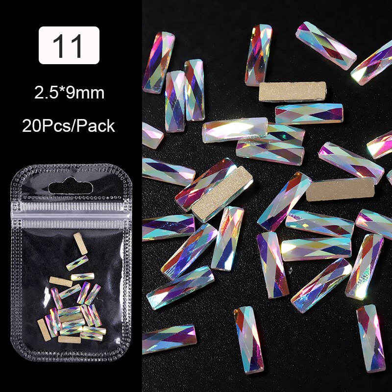 100PCS/Bag Crystals Clear Sharp Flat Back AB Glass Rhinestones Glittering Rhinestone Nails Art Decoration DIY Accessories: 27