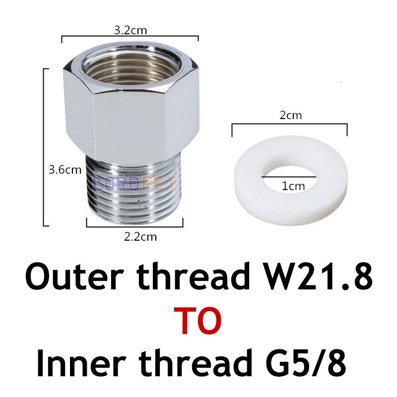 Acquario CO2 Cilindro Convertitore dell'adattatore del Connettore per Regolatore di G5/8 W21.8 M22 pesce Acquatico Forniture: in g58 to out 218
