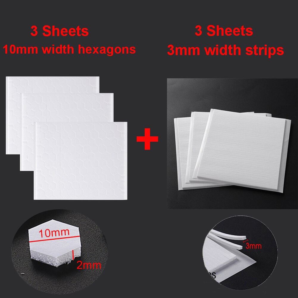6pcs 3D Sheets White Sticky Foam Dots Double Sided Adhesive Foam Strips Sheets , for Scrapbook Crafting DIY Crafts: TT219TT232