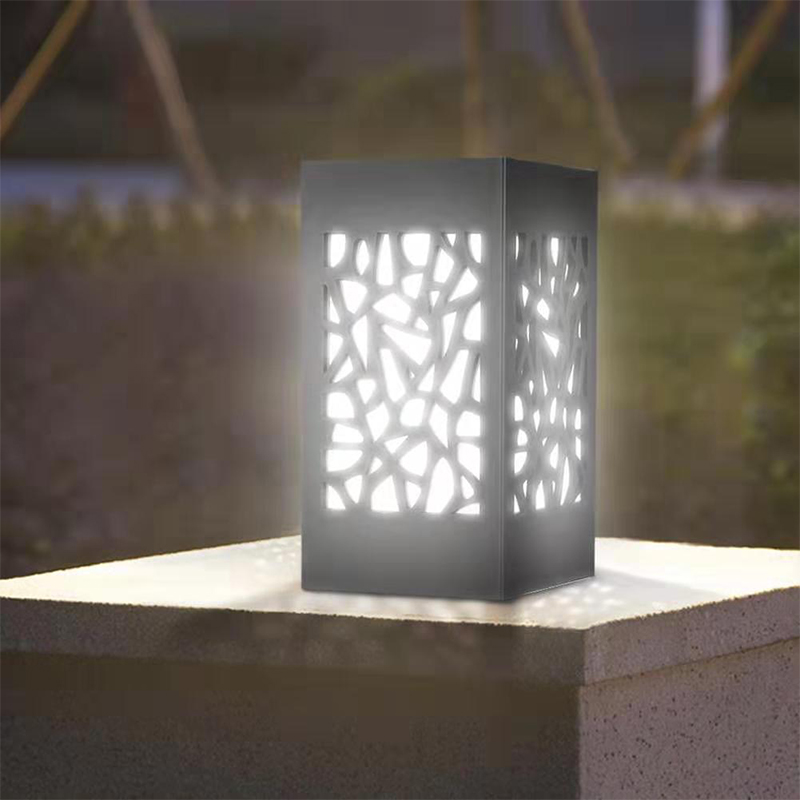 LED Solar Column Headlight Solar Powered Pillar Lamp Outdoor Waterproof Wall Light for Villa Courtyard Landscape Garden Decor