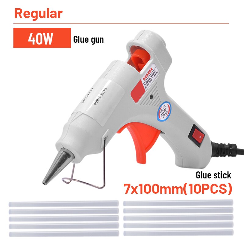 40W-150W High Temp Melt Glue Gun Graft Repair Heat Gun Pneumatic DIY Tools Glue Gun Power Tool: 40W with 10pcs
