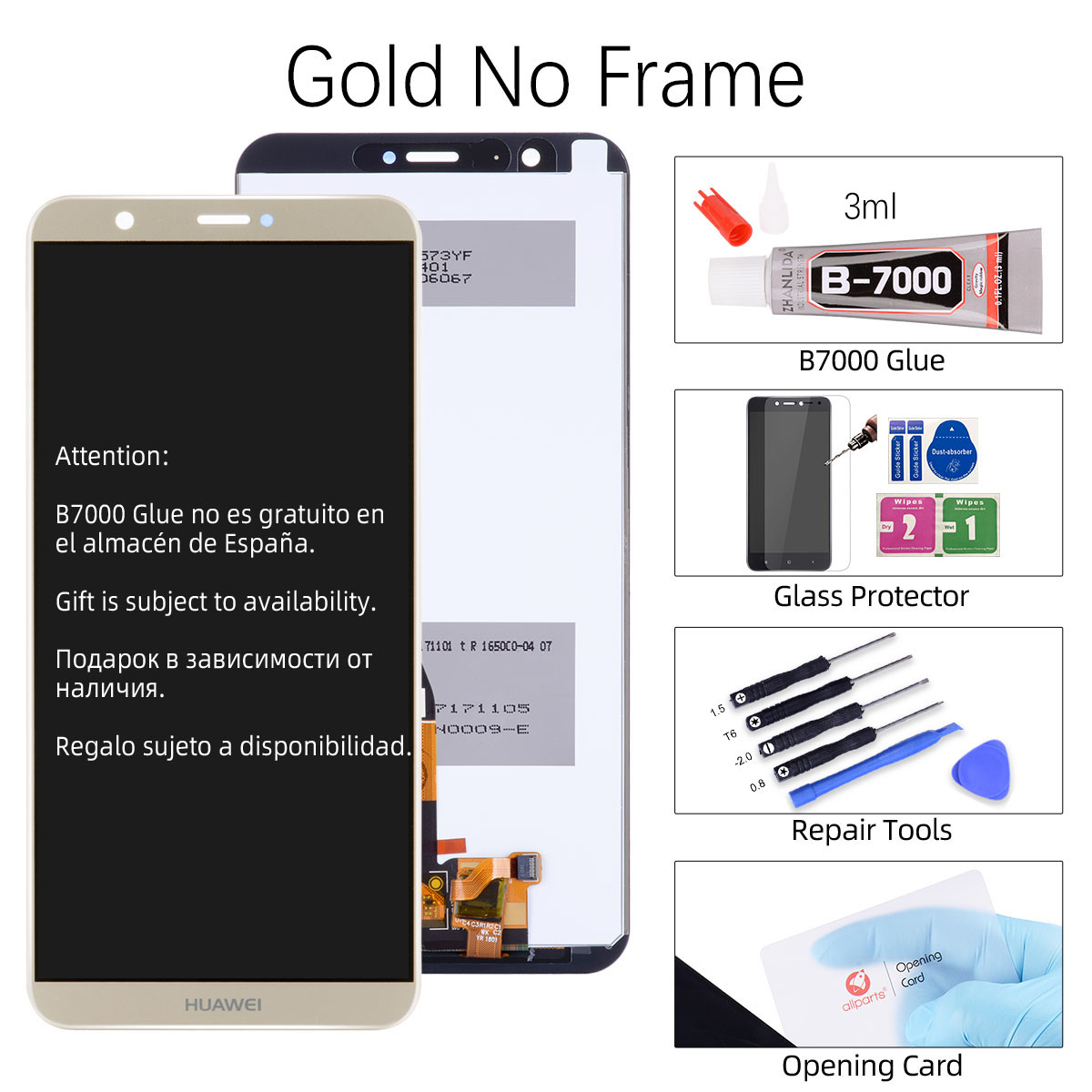 Originele Display Voor Huawei P Smart Lcd Touch Screen met Frame Voor Huawei P Smart Lcd-scherm Fig-lx3 LX1 l21 L22 LCD: No Frame Gold