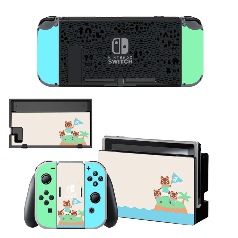 Animal Crossing etiqueta protectora de pantalla de la piel para la consola de Nintendo Switch NS, base del cargador, soporte Joycon control de la piel