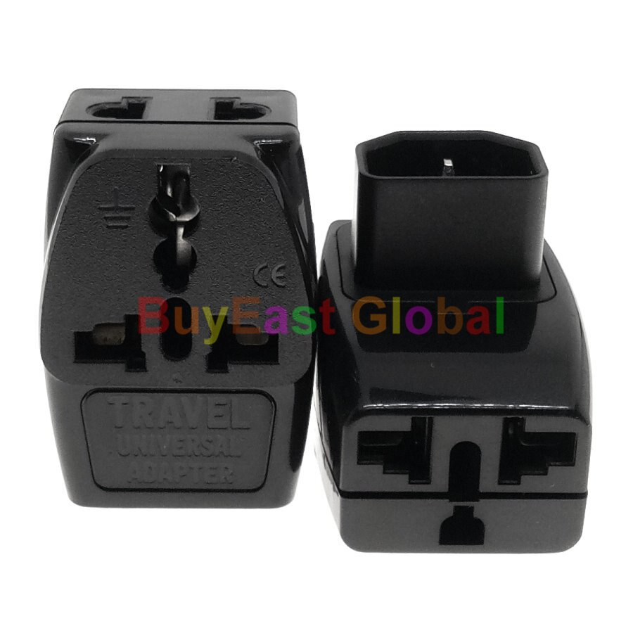 3 IN 1 - Universal to IEC C14 Male PDU PSU Electrical Plug Adapter AC100~250V 10A
