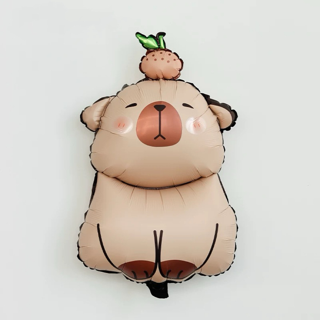 Juego de Globos con tema de capibara de dibujos animados, decoraciones para de cumpleaños de animales para niños con número de lámina de caramelo de 32 pulgadas, Globos para Baby Shower, juguete de