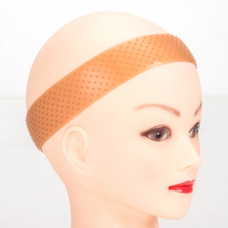 24*4cm Transparent Silicone bandeau Non glisse unisexe en forme de goutte élastique perruque bande dentelle perruque Grip bandeau cheveux