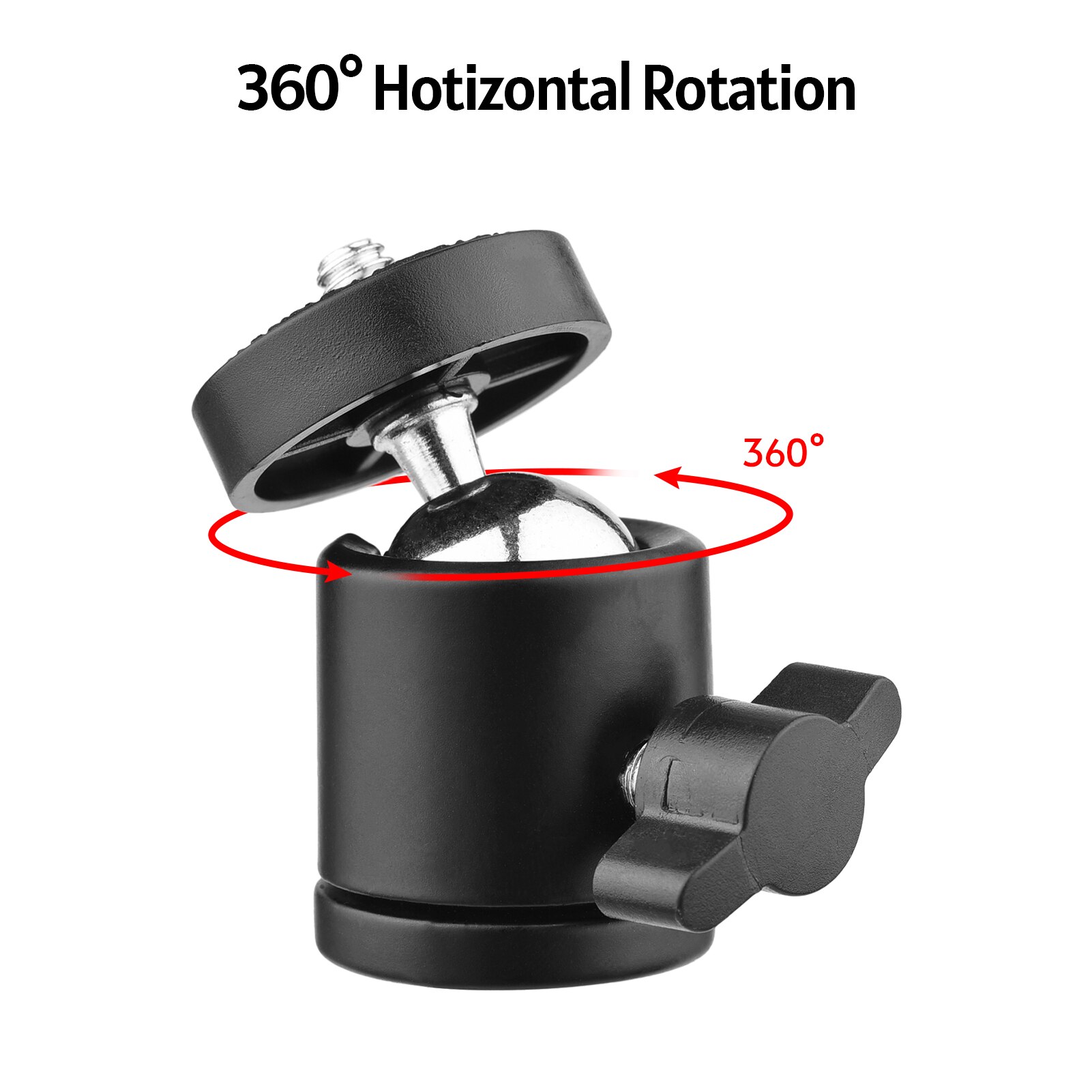 2-Pack Mini Swivel Ball Head Tripod Head 360 Rotating Mount Base Adapter for DSLR ILDC Camera DV Tripod Monopod Light Stand