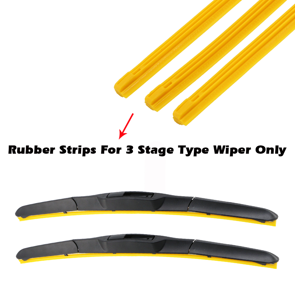 BEMOST 1PCS Car Wiper Blade Windscreen Yellow Silica Gel Replacement Strip 8MM 14"16"17"18"19"20"21"22"24"26"28"Auto Accessories
