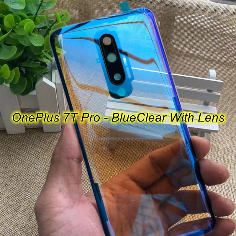 Clear Back Glass Cover Voor Oneplus 7 7T Pro Batterij Back Cover Rear Behuizing Deur Case Vervanging Voor Oneplus 7T Batterij Cover