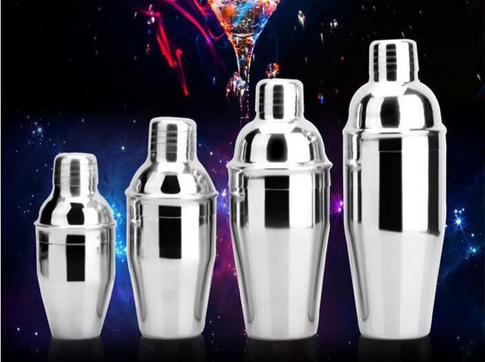 1PC 4 Size Stainless Steel Cocktail Shaker Cocktail Mixer Wine Martini Drinking Boston Style Shaker For Party Bar Tool OK 0430