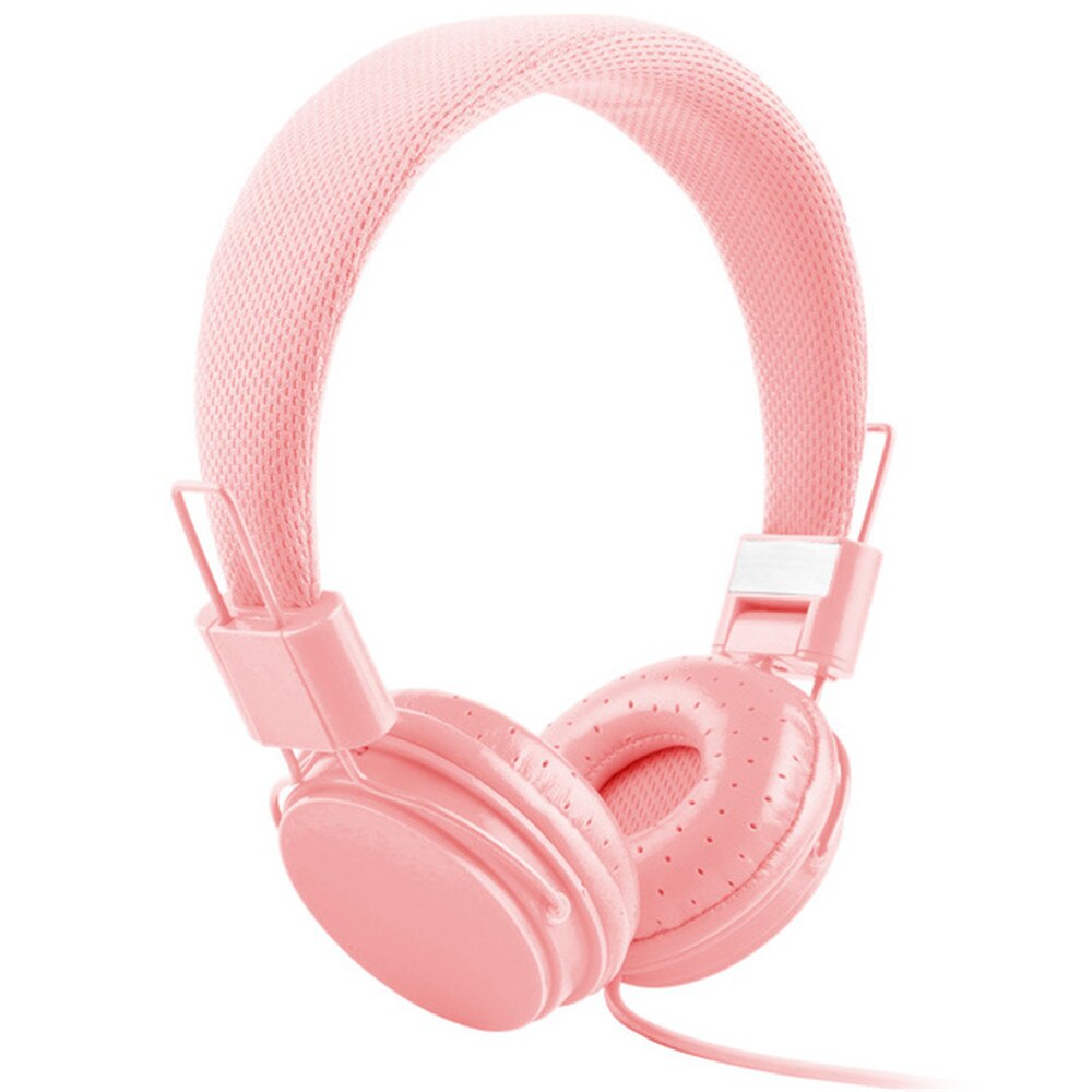 Stereo bas barn hörlurar med mikrofon musik hörlurar barn headset hopfällbara bärbara: Rosa