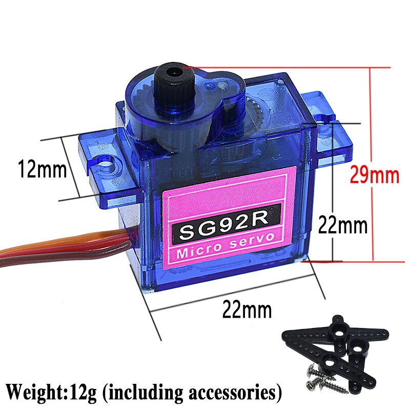 SG92R 2.5KG Micro 9g Servo Nylon Carbon fiber Gears Replace SG90 For RC Model Aeromodelling Helicopter Parts