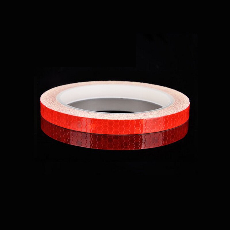 Fluorescerende Fiets Reflecterende Stickers Fiets Reflecterende Tape Mtb Lijm Reflectoren Tape Strips Fietsen Velg Decor: Red 1cm 8m