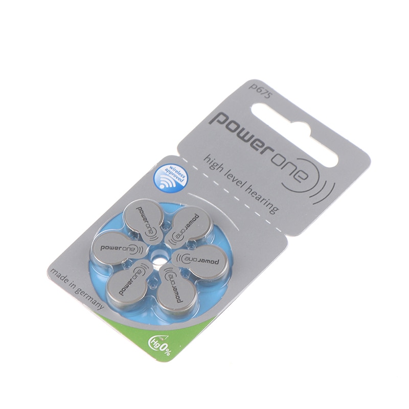 6PCS zinc air P675 A675 675 PR44 button battery for Hearing aid best Ear care