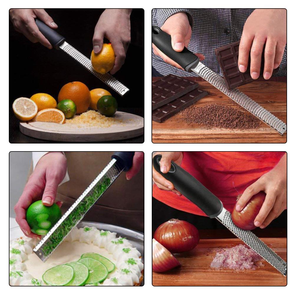 Formaggio Al Cioccolato Grattugia Limone Frutta Zester durevole affilato Raschietto di Alta Qualità in Acciaio Inox da Cucina Utensili impostato Spazzola di Pulizia