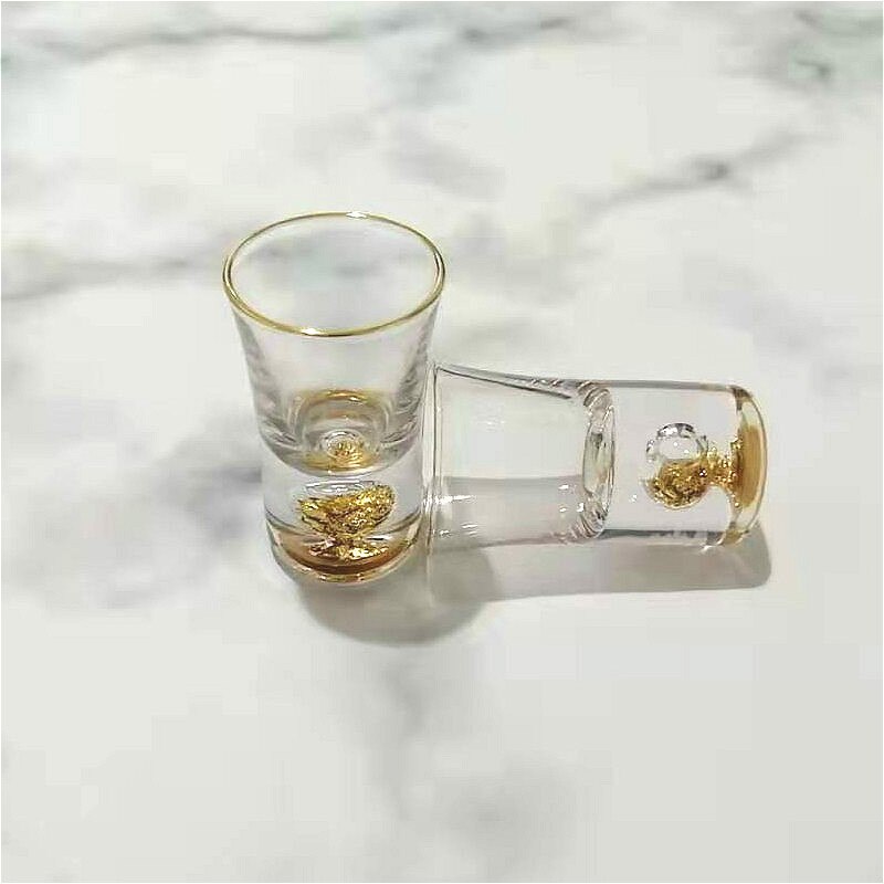10ml vodka vinglas skottglas guld sprit kopp inbyggd guldfolie skull glas kristall sprit glas vin set