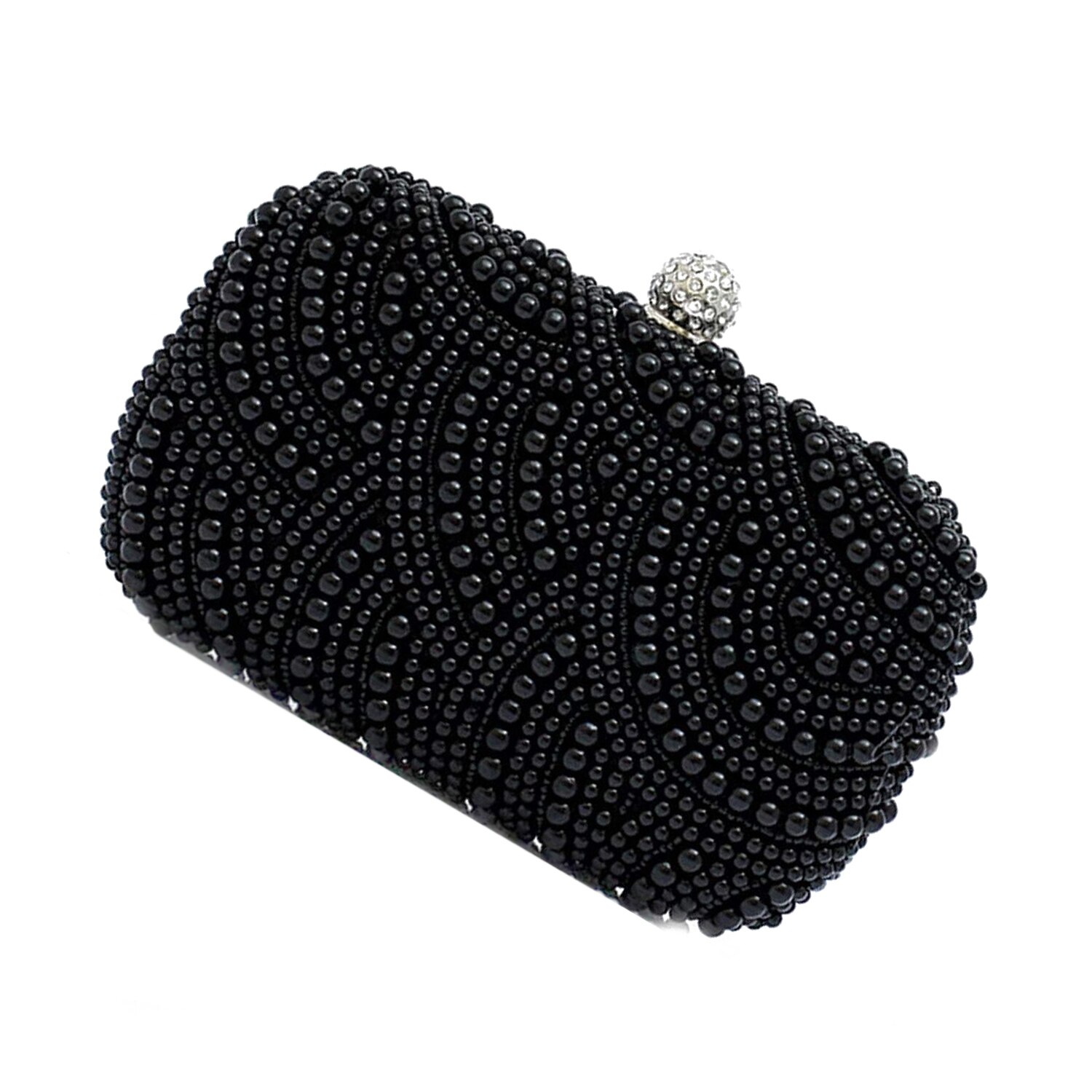 Clutch perle clutch brudetaske under arm taske fest bryllup aften taske, sort