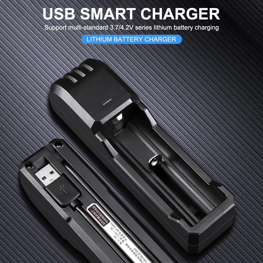 USB Einzigen Slot Lithium-Batterie Ladegerät 26650 18650 14500 10440 16340 21700 18500 Elektrische Lithium Batterie Wiederaufladbare Ladegerät