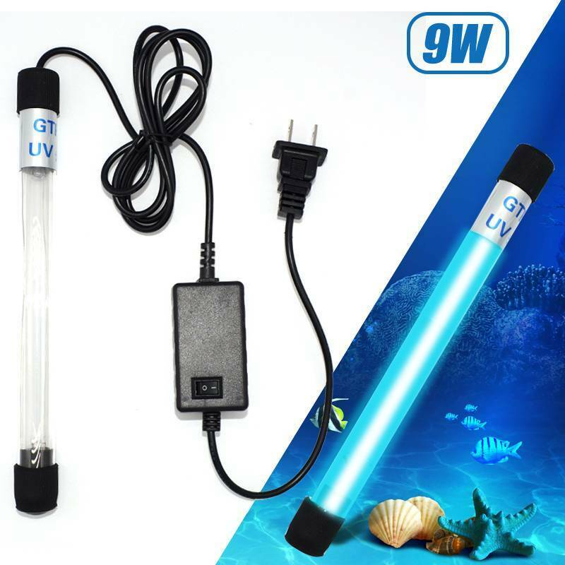 Stérilisateur à lampe UV étanche, filtre Submersible à lumière ultraviolette, nettoyeur d&#39;eau pour Aquarium 5/7/9/11/13W: 9W US Plug