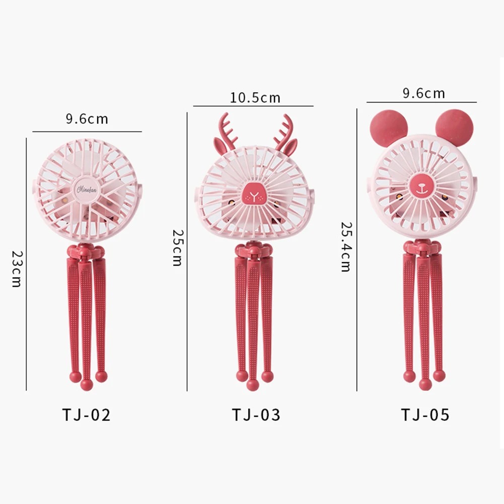 Ventilador eléctrico de pulpo recargable por USB, ventilador para cochecito, cuna, ventilador pequeño silencioso portátil