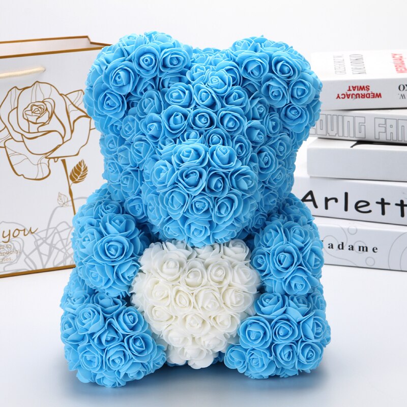 Bamse af roser valentinsdag boligdekoration tilbehør bryllup dekorative blomster jul kæreste