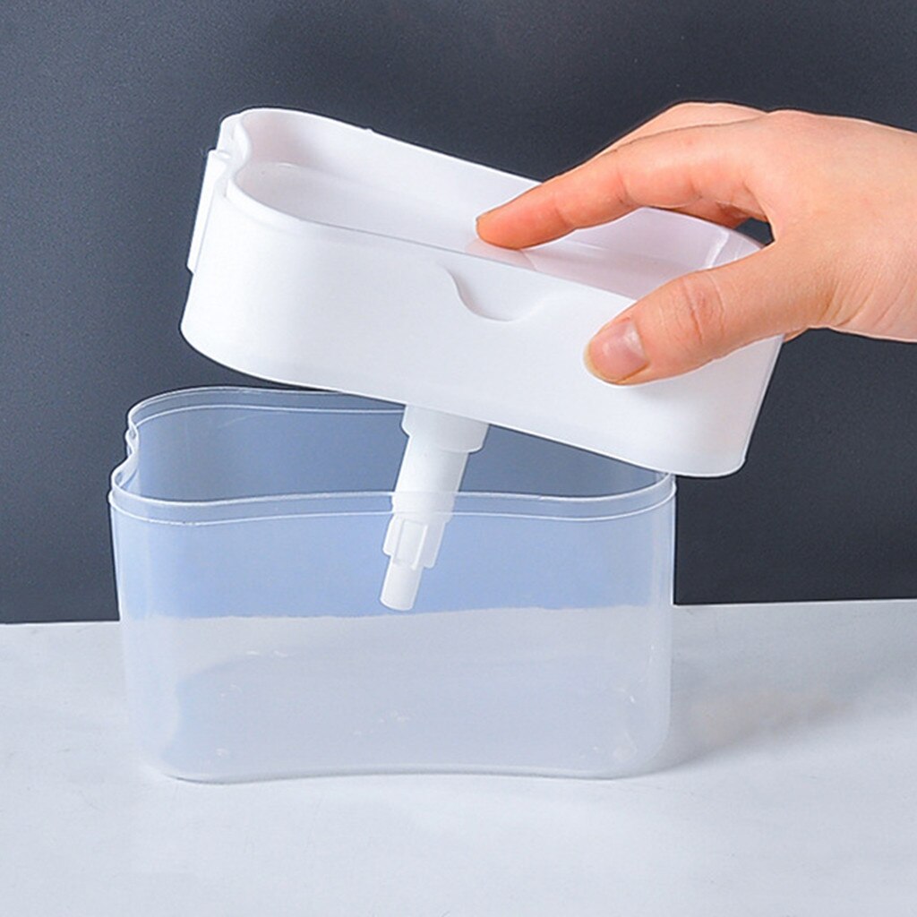 2-in-1 Sponge Rack Kicthen Soap Dispenser Soap Dispenser With Sponge Caddy 13 Ounces Kitchen Soap Dispensers